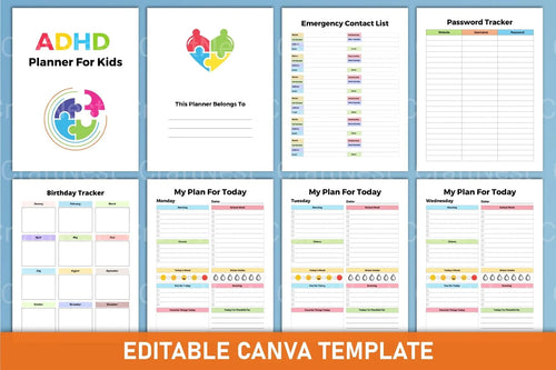 ADHD Printable Planner daily routine and task planner for kids