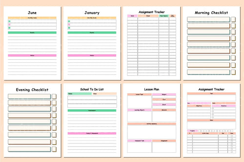 ADHD Printable Planner class schedule and homework organizer