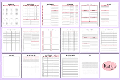 ADHD Printable Planner life goals and daily planning worksheets