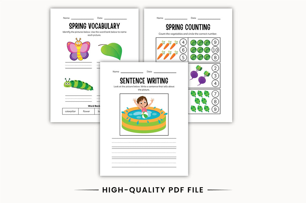 Spring Summer Fun Workbook for Kids