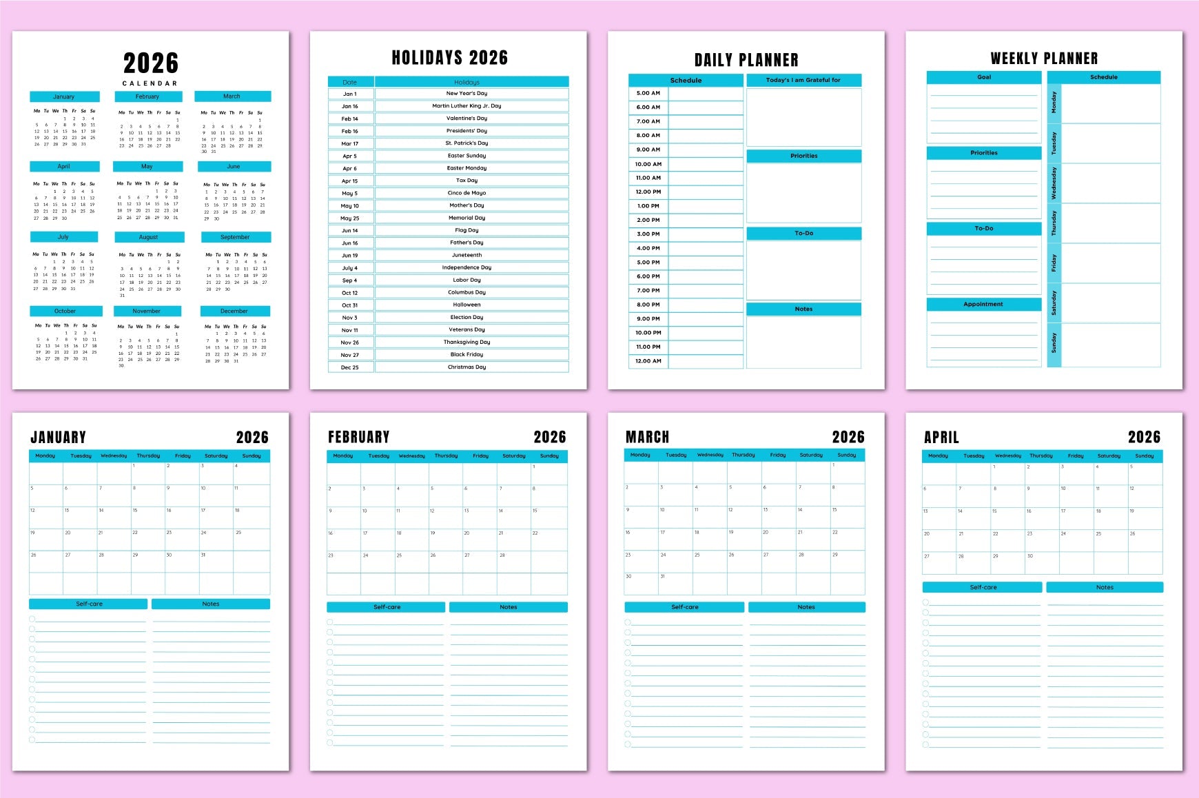 ADHD Cleaning Workbook featuring daily cleaning routine worksheets