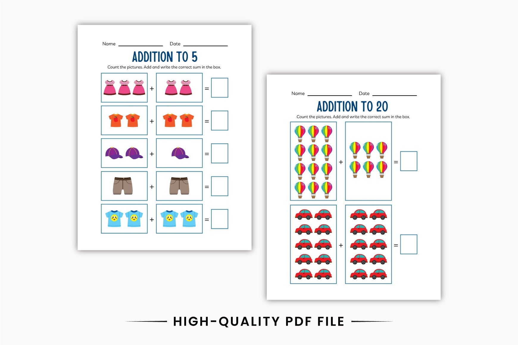 Kindergarten Addition Practice Workbook