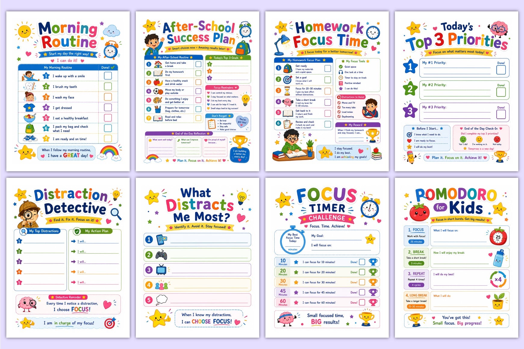 Focus And Attention For Kids Planner