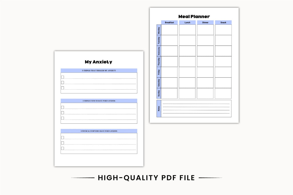 ADHD Mind Mental Health Planner printable PDF for emotional wellness