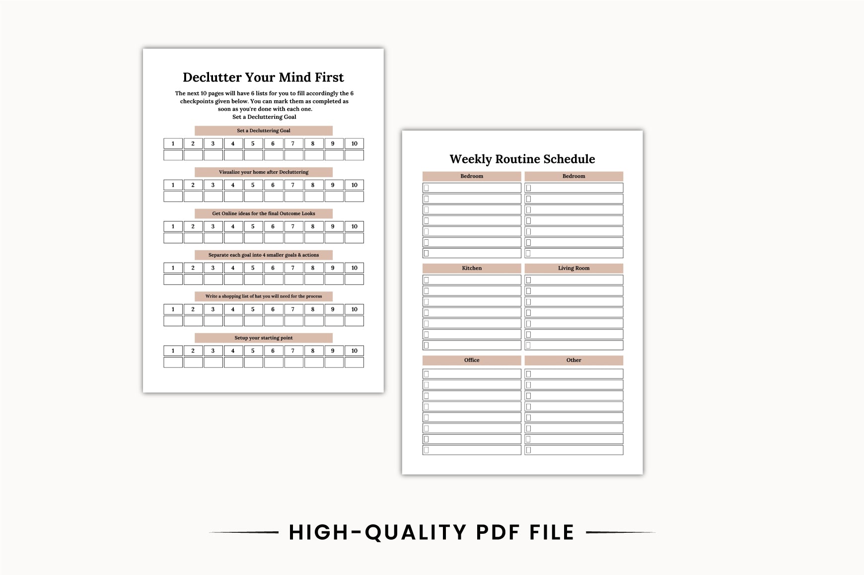 Home Decluttering Planner