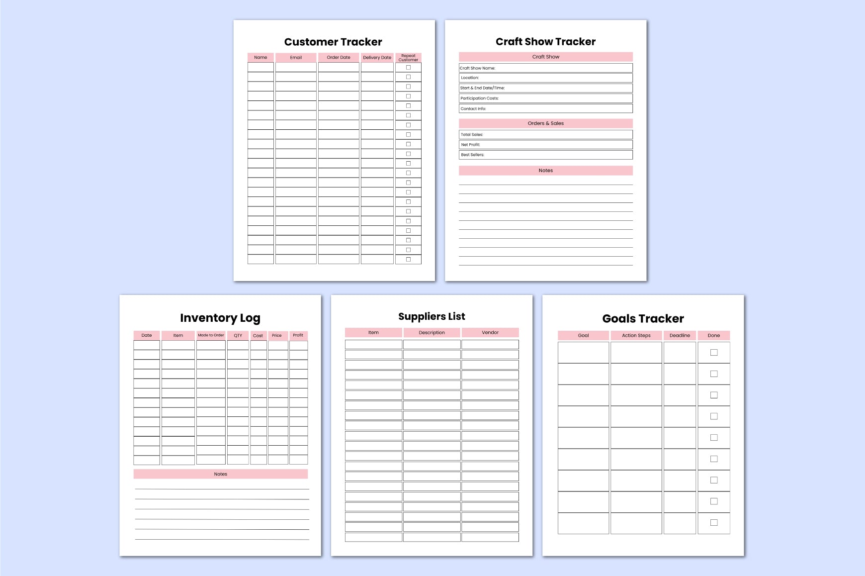 Handmade Product Business Workbook