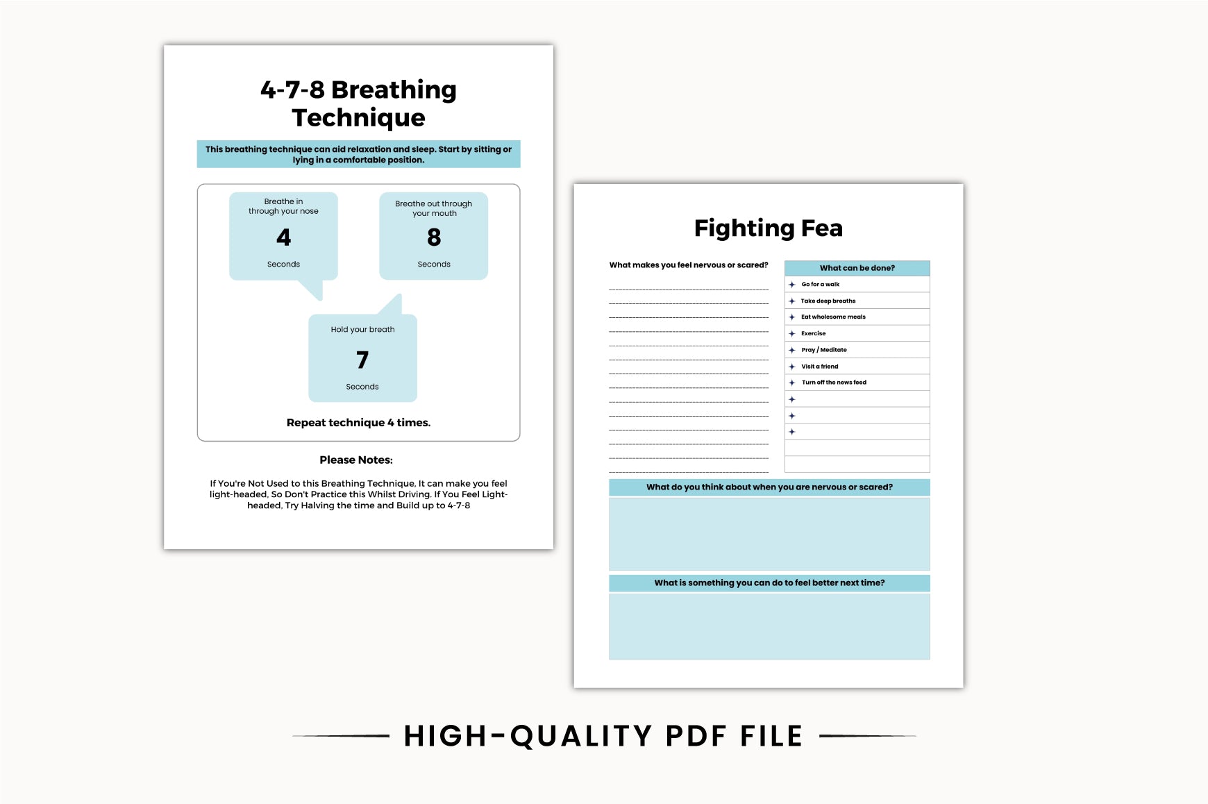 Mental Health Planner Sheets