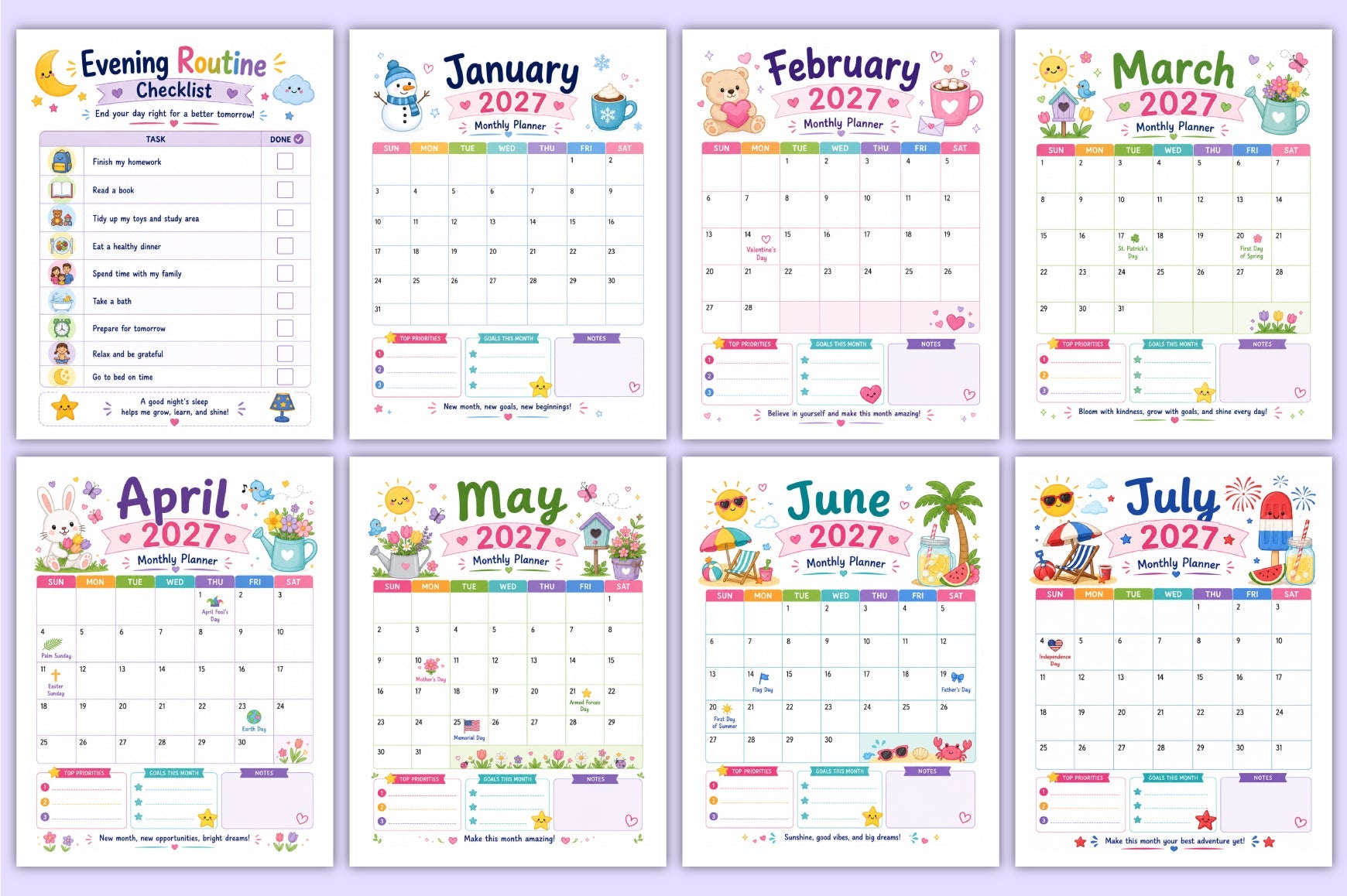 Kids Productivity Planner