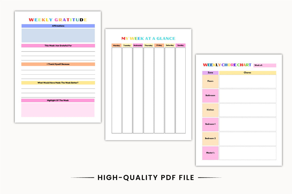 ADHD Daily Planner for Kids Printable Pages