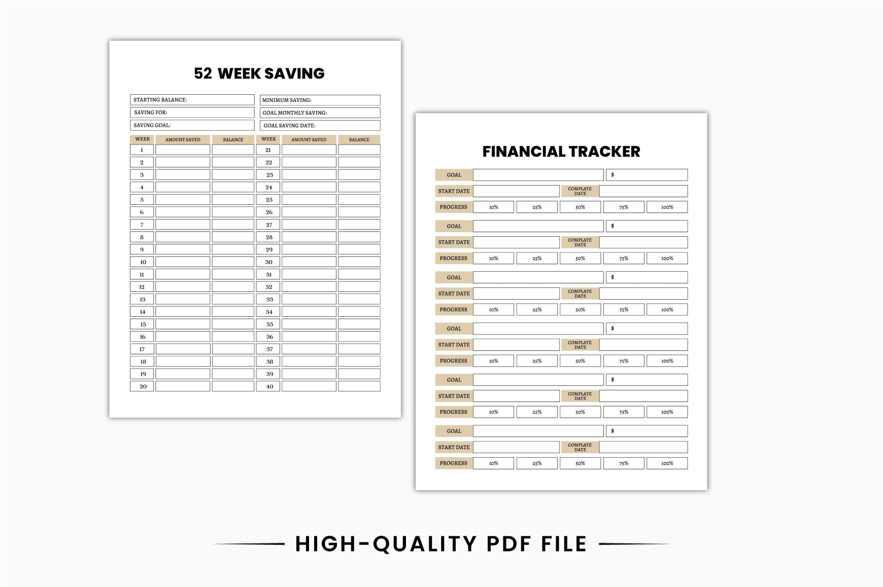 Personal Budget Savings Journal