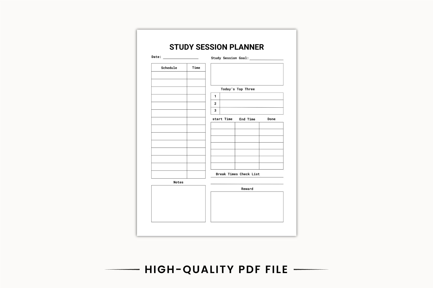 Study Time Planner