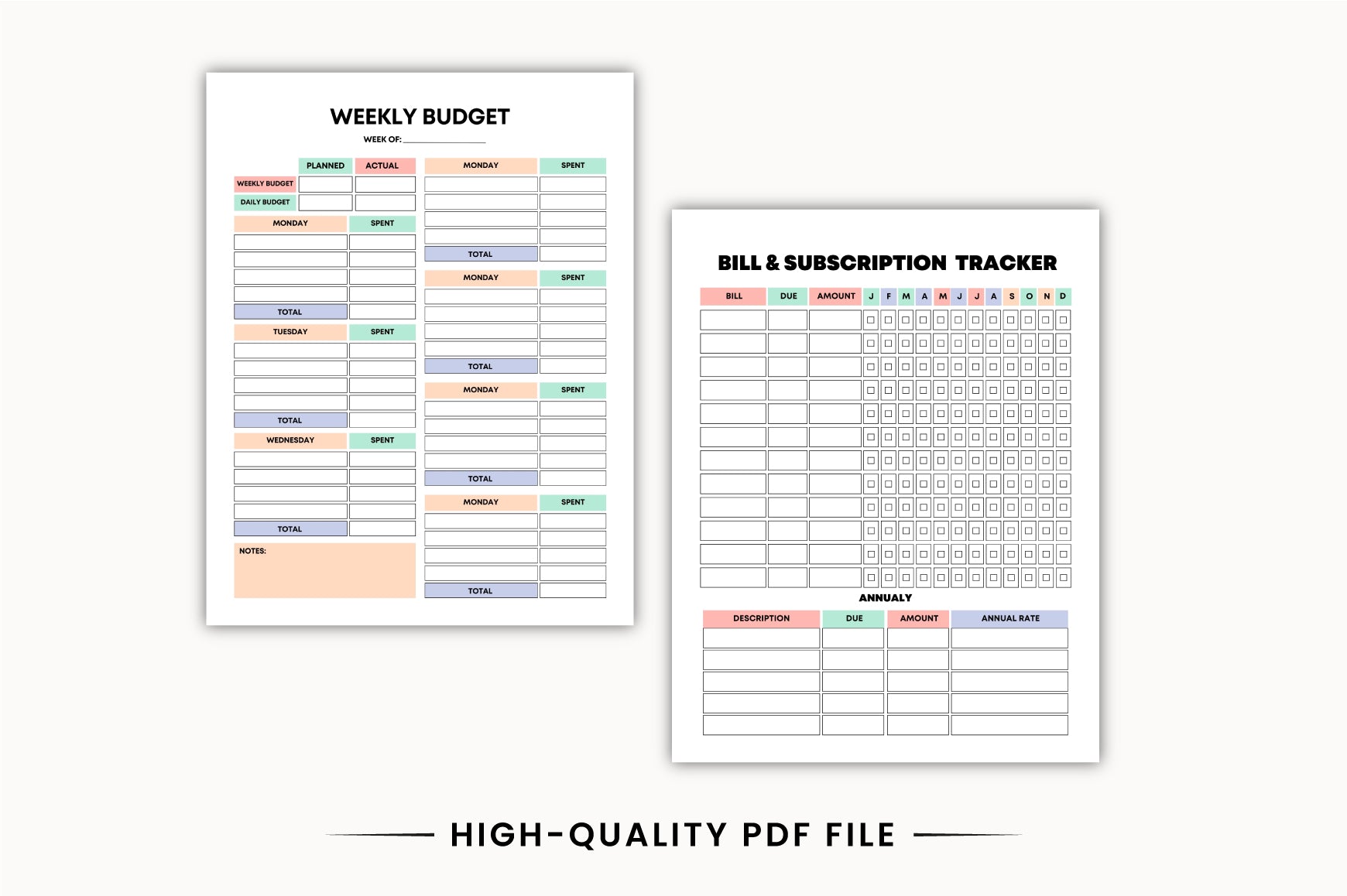 Rainbow Money Planner