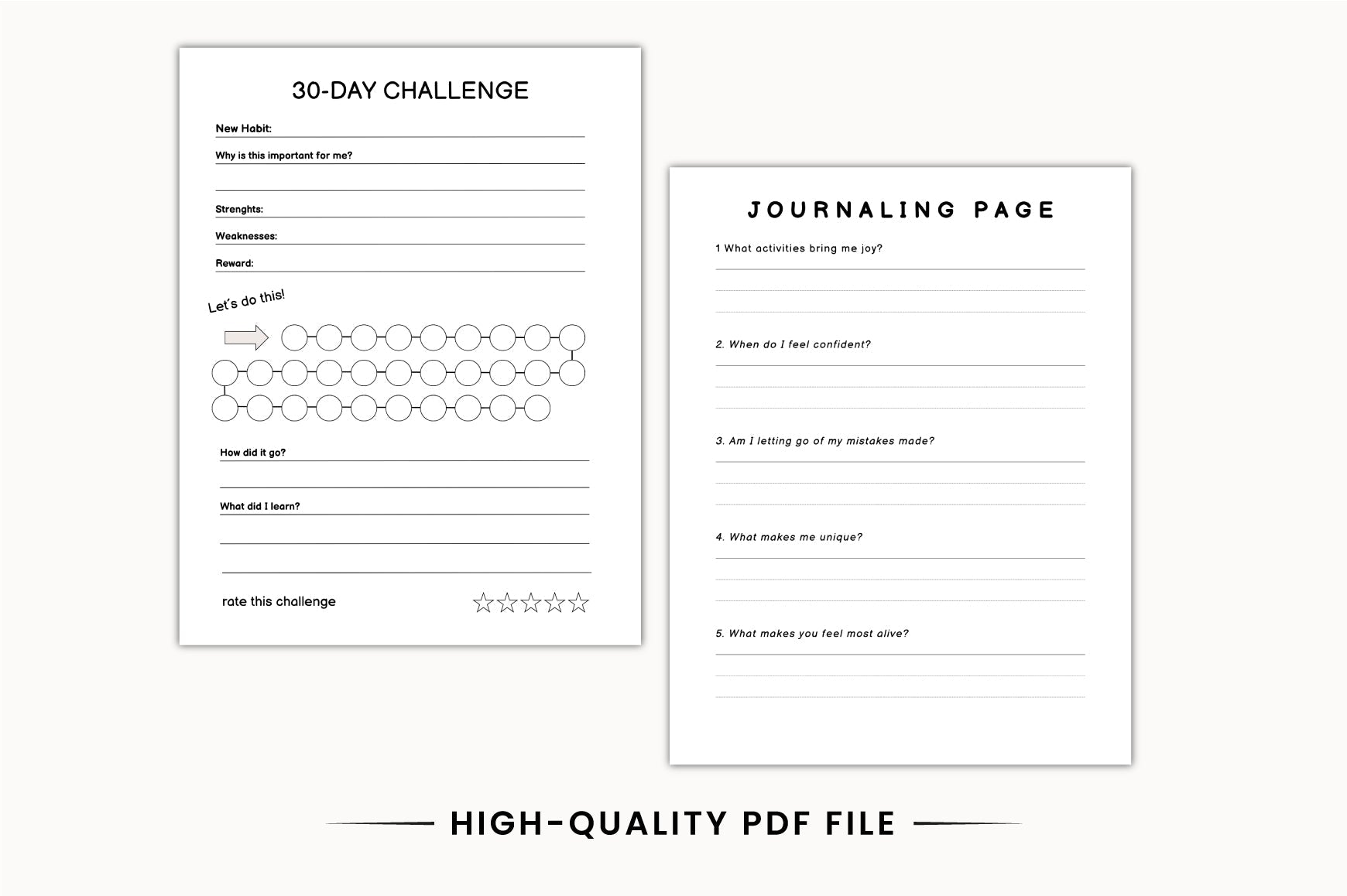Day Self-Care Wellness Challenge Planner