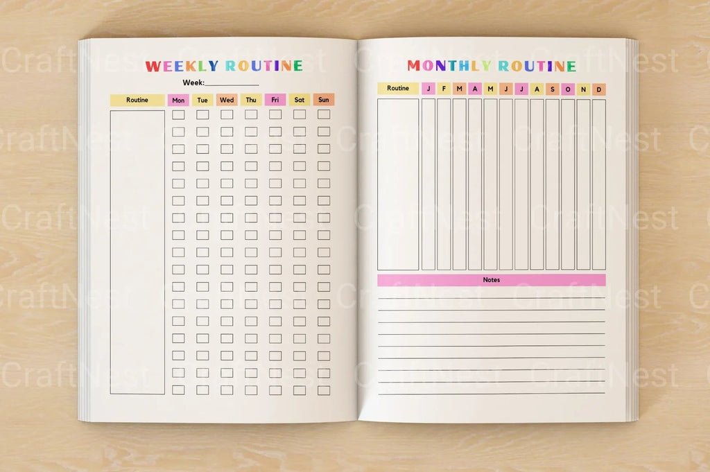 ADHD Printable Planner goal setting and habit tracker for children