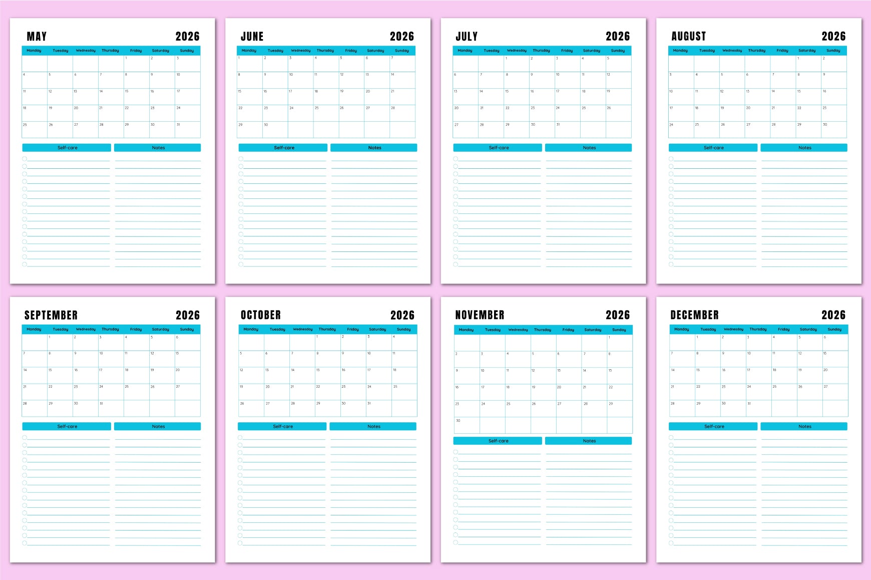 ADHD Cleaning Workbook with weekly cleaning schedule printables