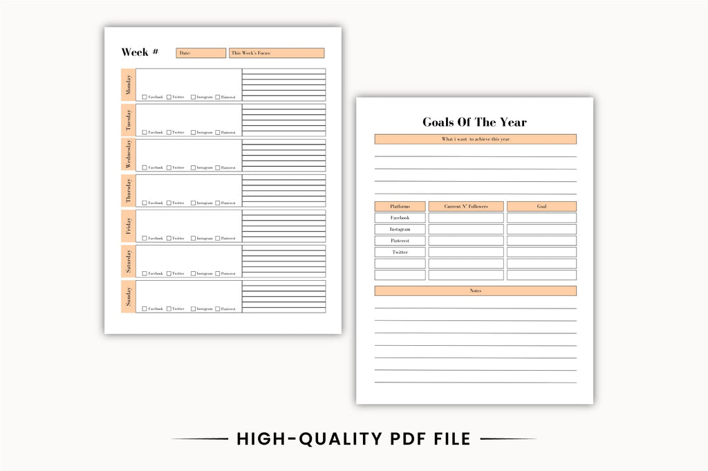 Week Social Media Content Planner