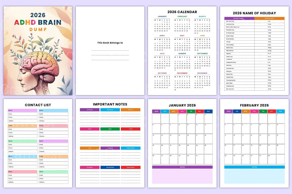 ADHD Printable Planner focus guide with printable worksheets