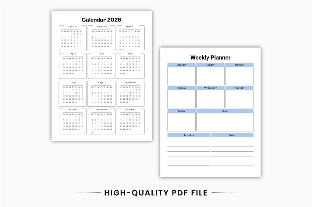 ADHD Organized Life Planner productivity and goal planner printable