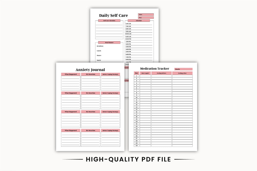 Self Care Mental Wellness Planner