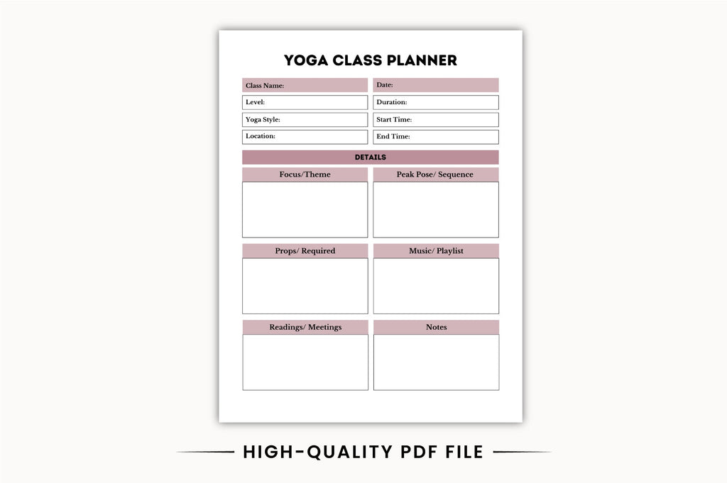 Yoga Instructor Planner