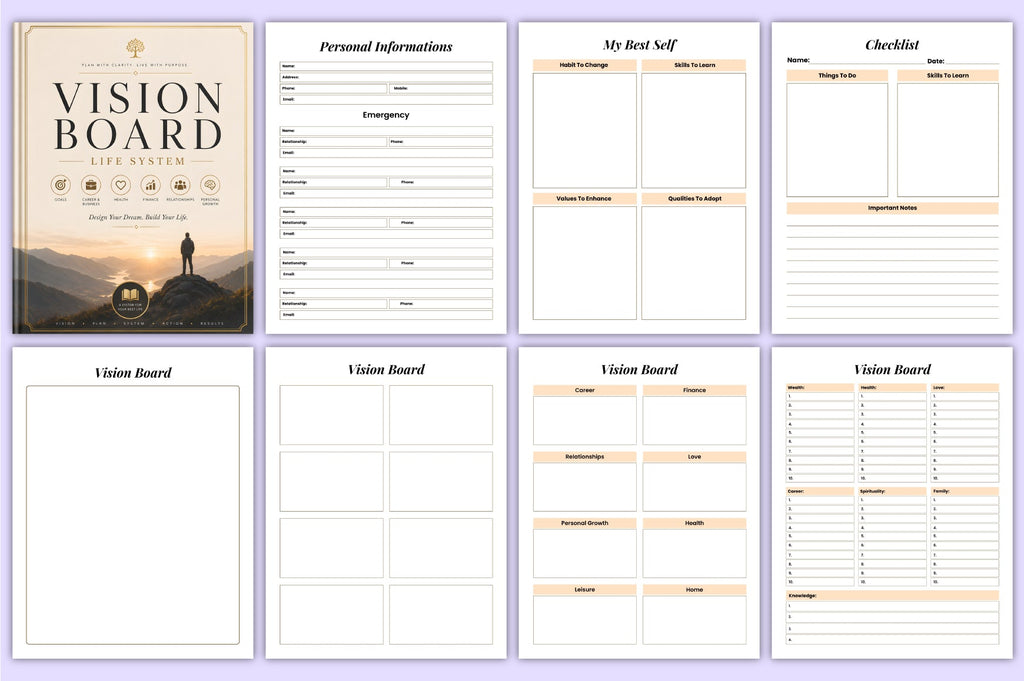Vision Board Life System Planner