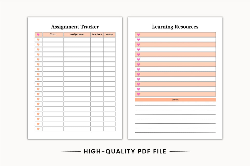 College Academic Student Planner