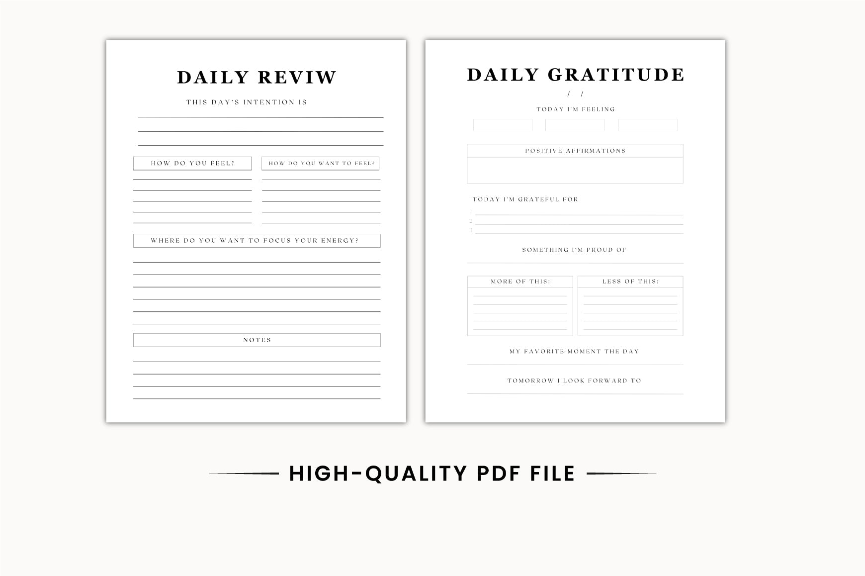 Daily Gratitude Reflection Journal