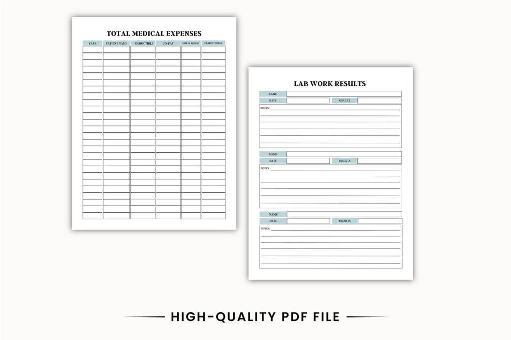 Medical Health Planner Template