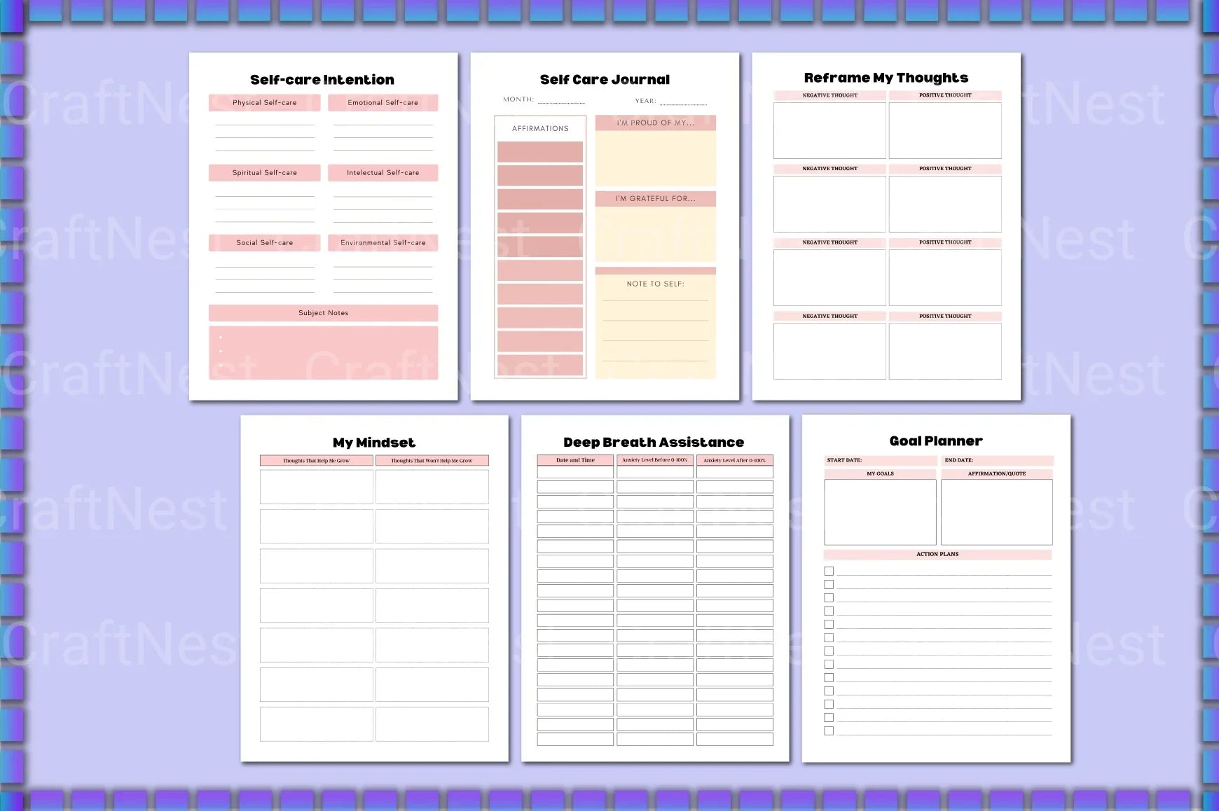 ADHD Mental Health Planner for Improved Focus focus and mindfulness planner