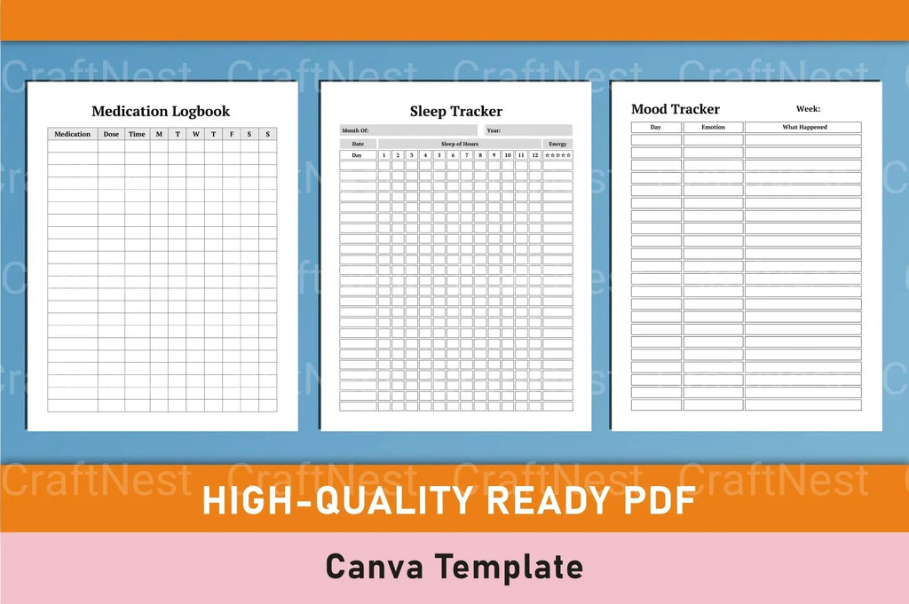 ADHD Printable Planner productivity worksheet Canva design for organization