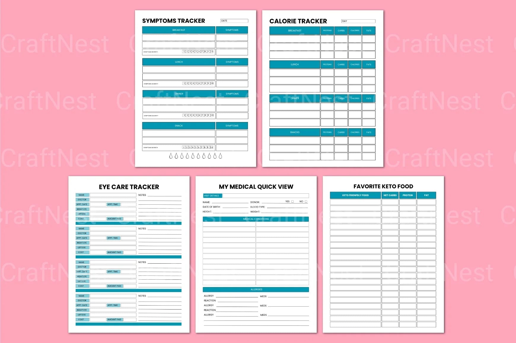 ADHD Progress Tracker habit tracker printable pages