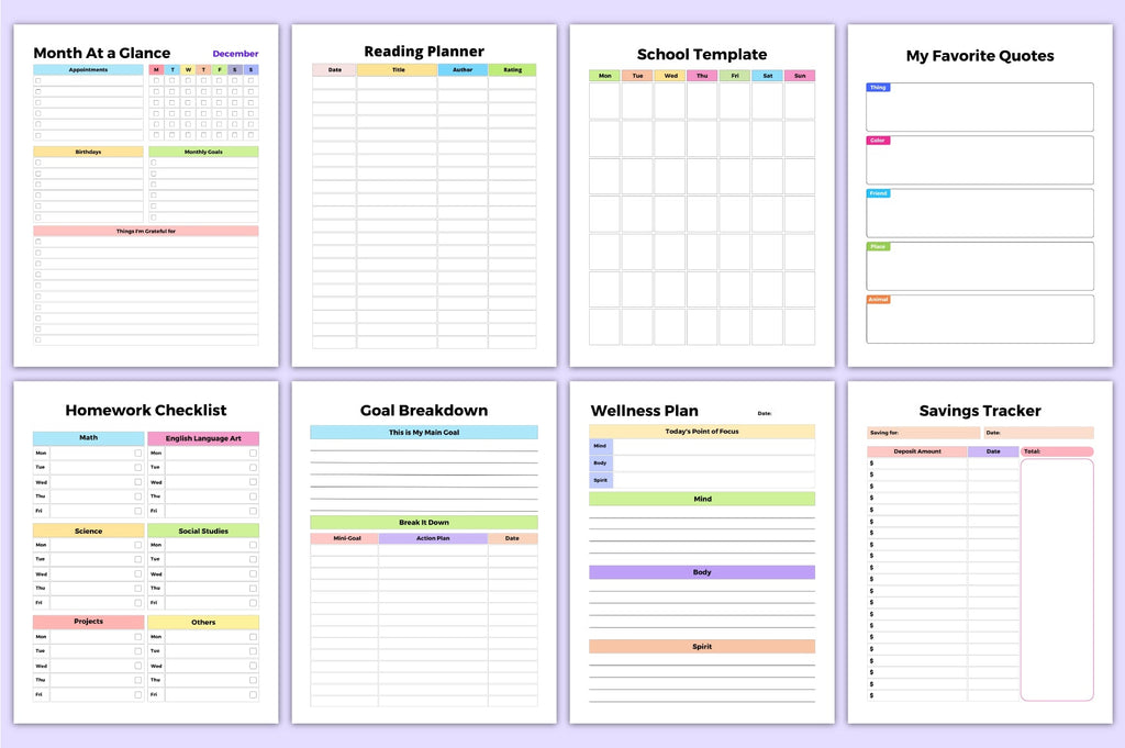 Adhd Activity For Kids Planner