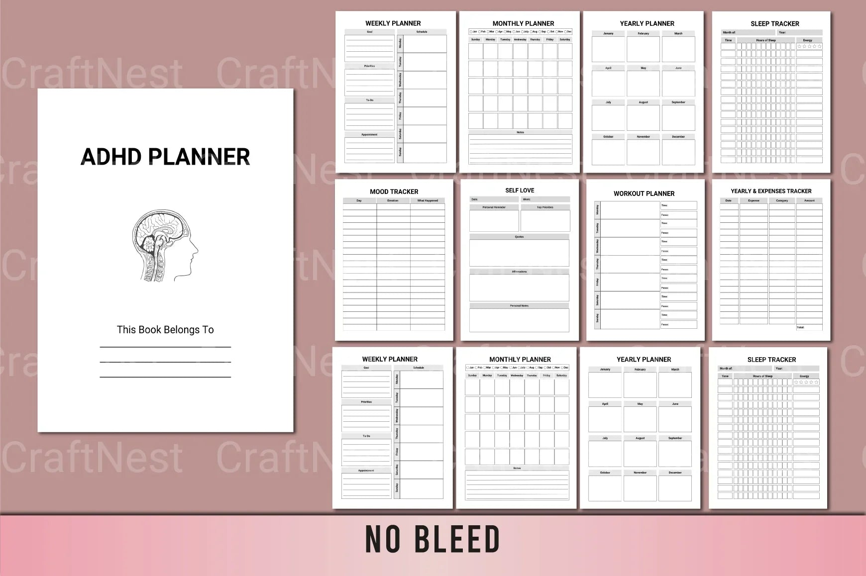 ADHD printable planner for improving organization, focus, and time management skills