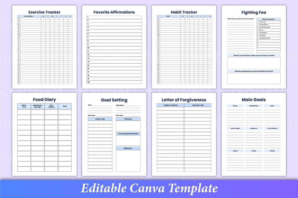 Digital ADHD planner with printable planning pages for productivity and organization