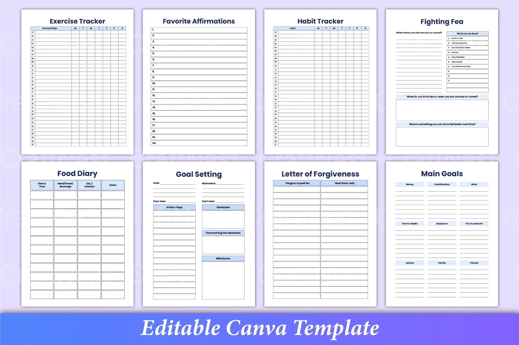 Digital ADHD planner with printable planning pages for productivity and organization