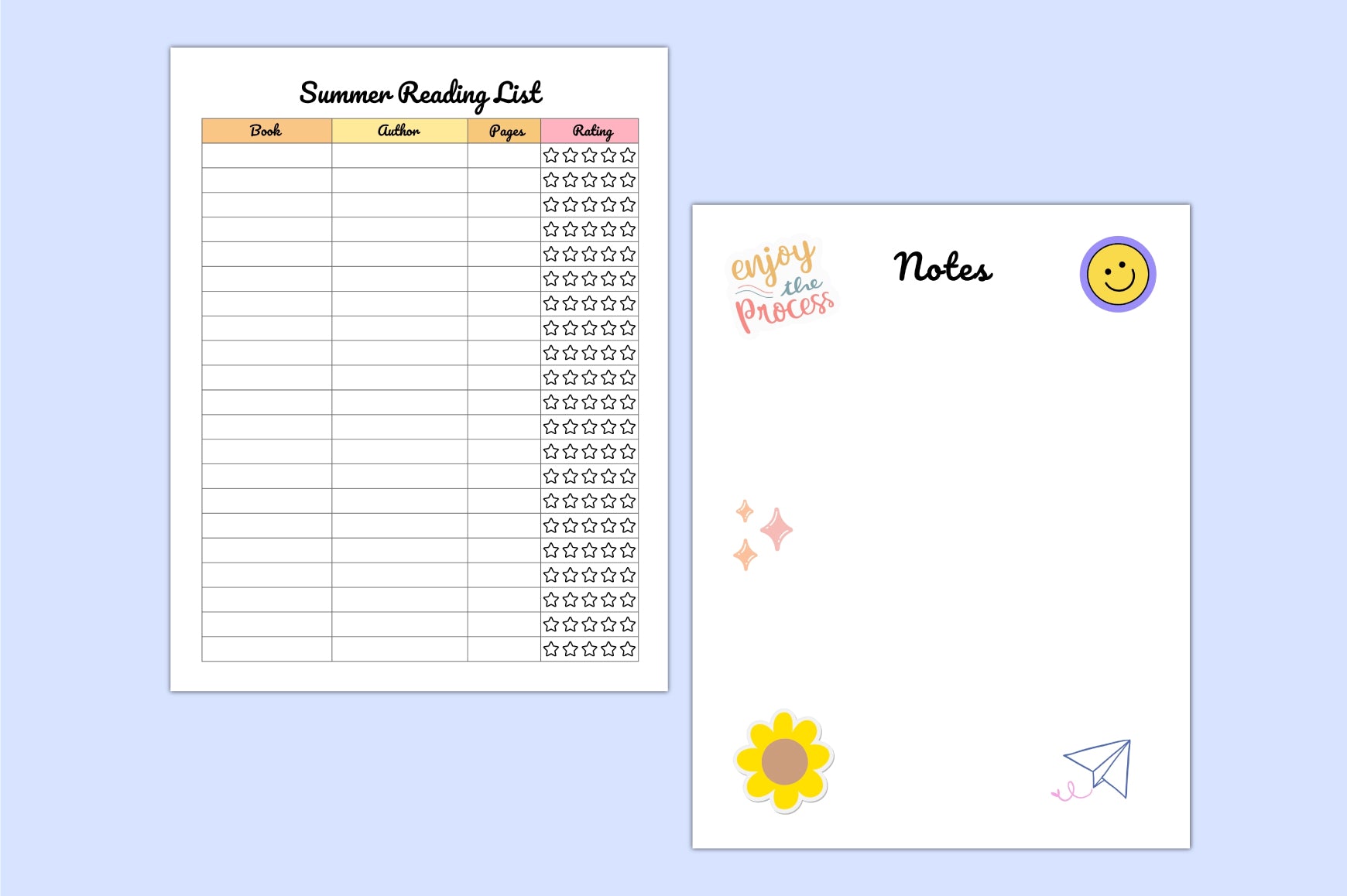 Summer Vacation For Kids Planner