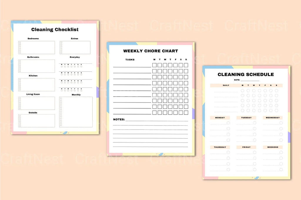 ADHD Printable Planner complete home cleaning planner preview