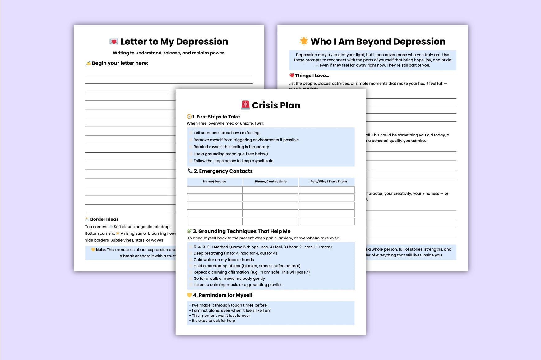 Depression Support Recovery Workbook