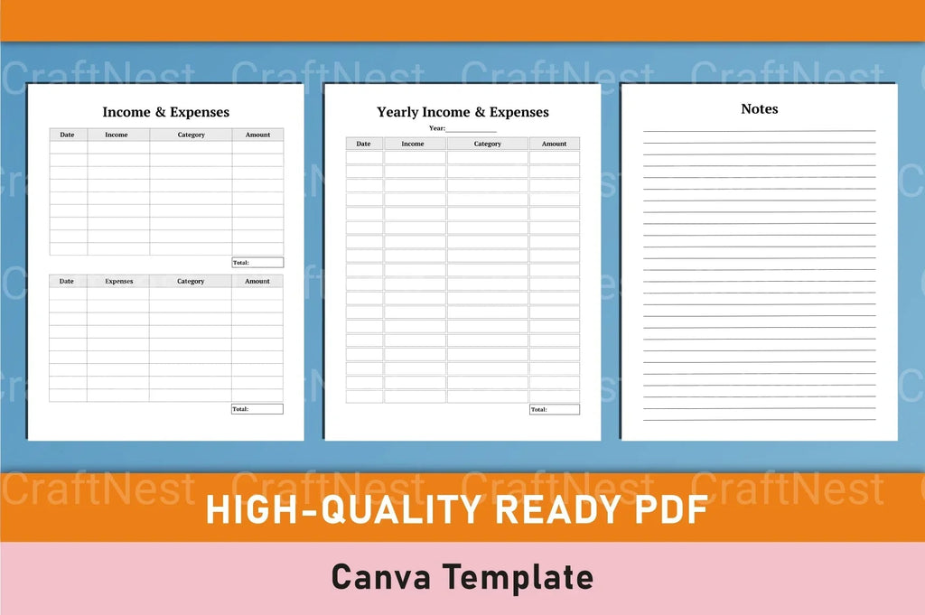 ADHD Printable Planner goal setting page Canva template for focus planning