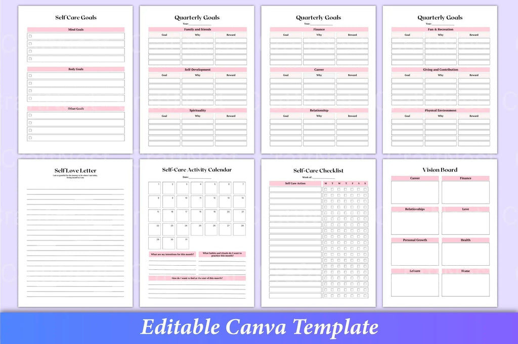 Comprehensive ADHD self-care planner for improving organization, balance, and emotional well-being