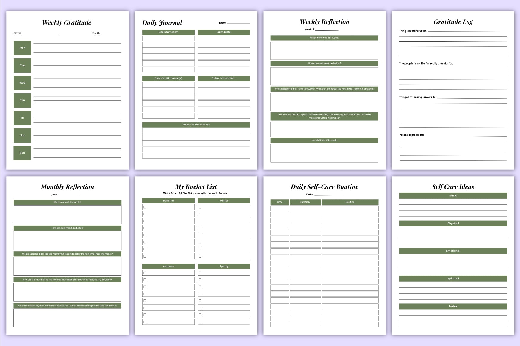 Self Care Journal