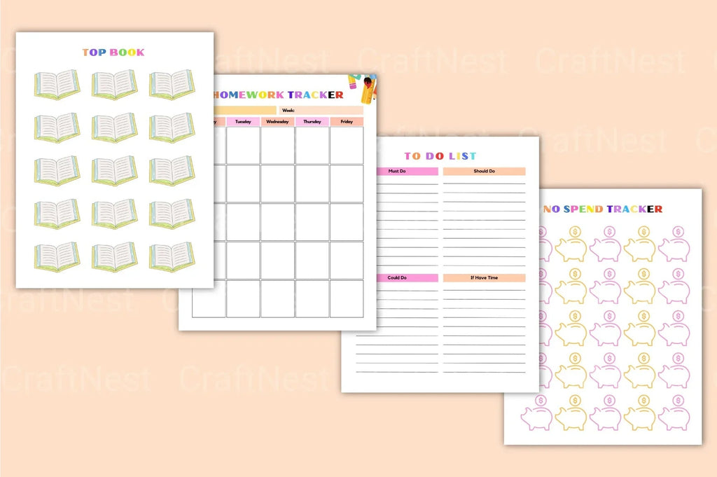 ADHD Printable Planner complete preview of kids focus planner bundle