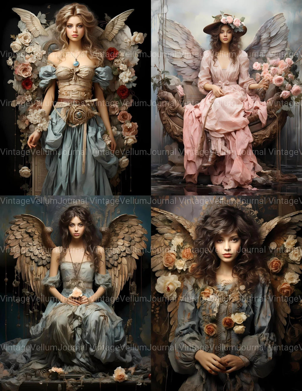 Angels Valentine's Day Junk Journal Pages