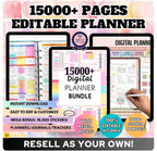 15,000+ Pages Planners, Journals, & Templates with Resell Rights