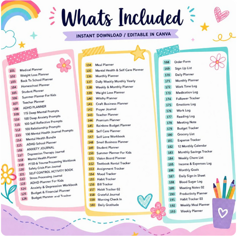 15,000+ Pages Planners, Journals, & Templates with Resell Rights