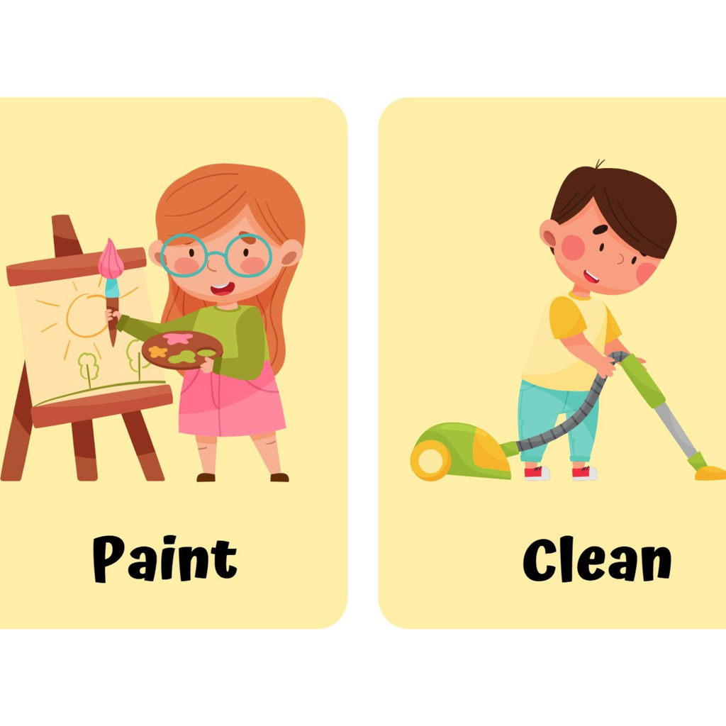 Action Verbs Flashcards for Kids