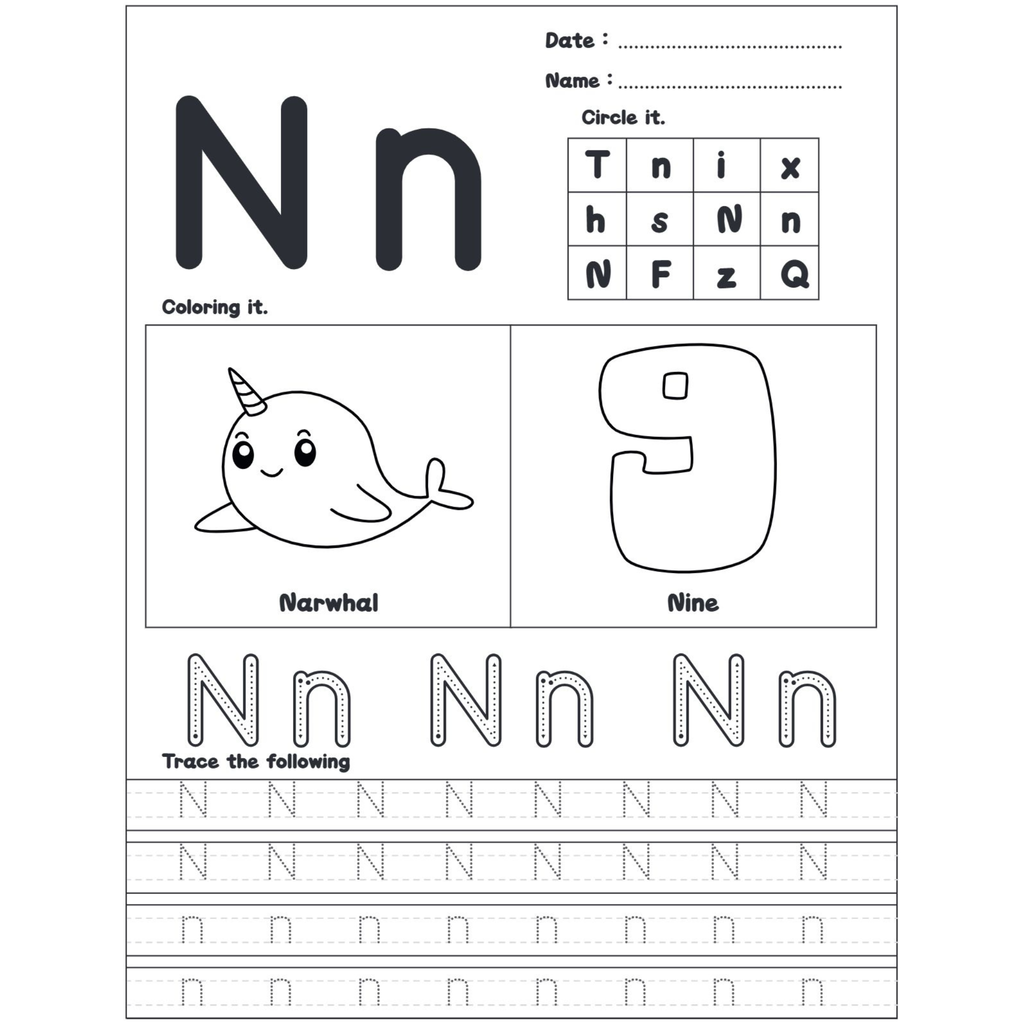 Alphabet Worksheet Trace Find Color