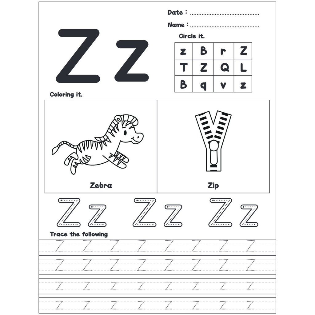 Alphabet Worksheet Trace Find Color