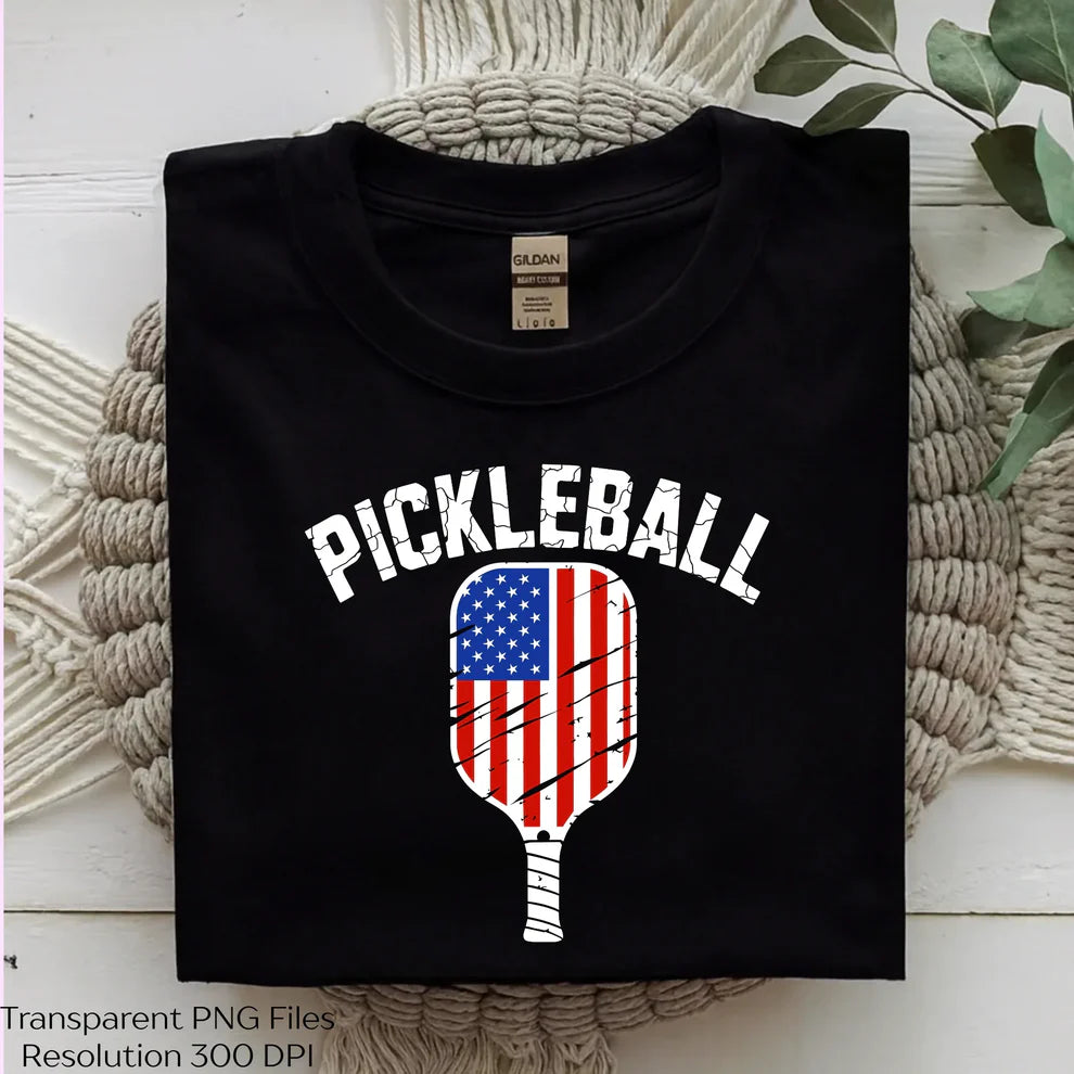 American flag pickleball shirt graphic digital product mockup