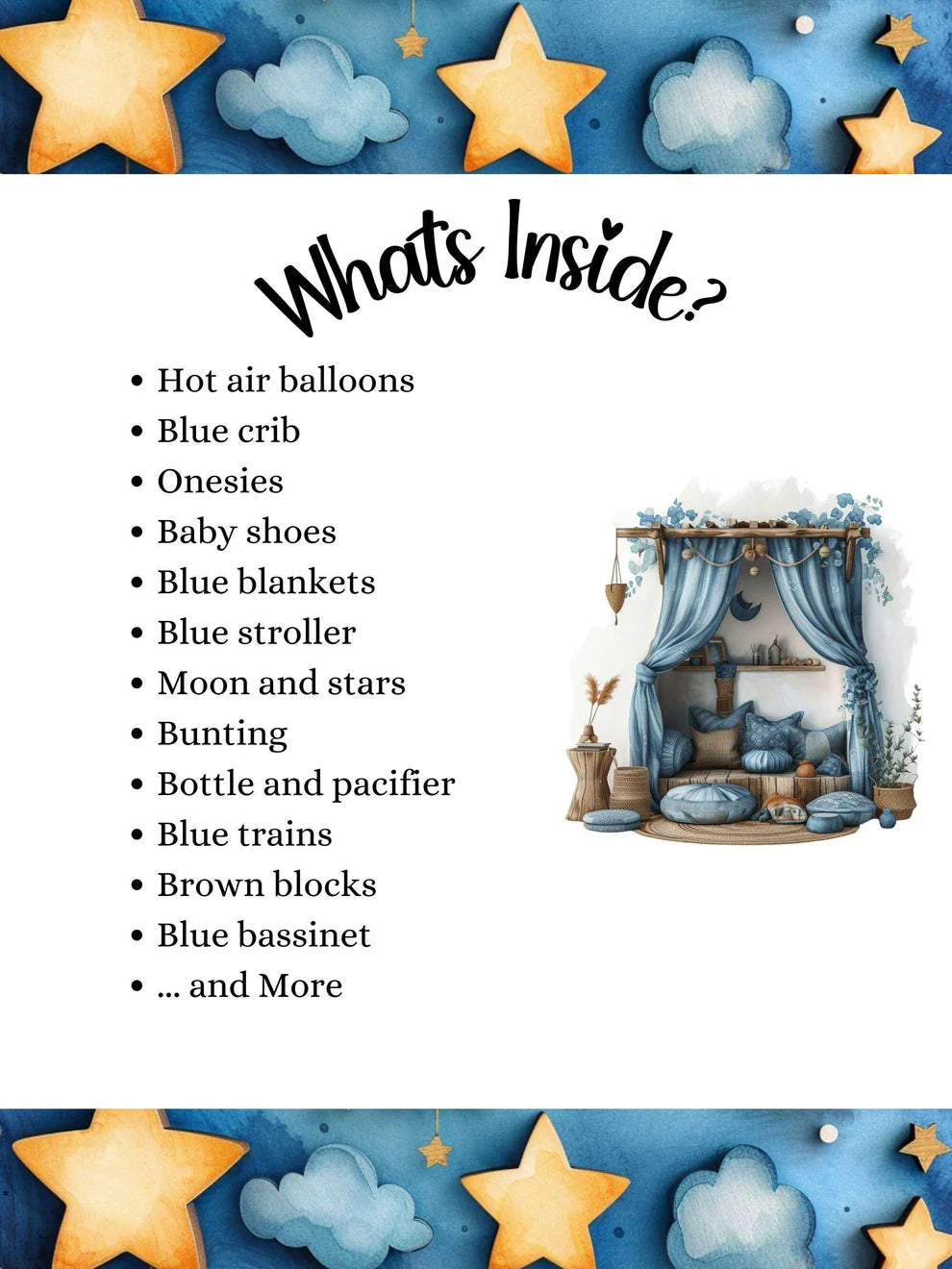 Blue Boy Baby Shower Floral Clipart